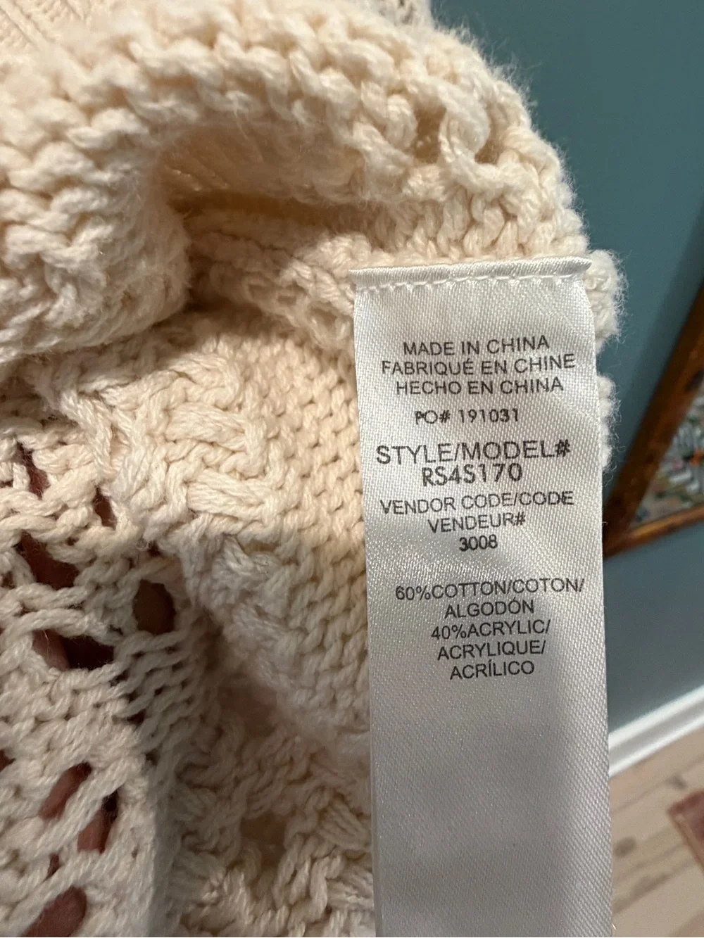 Splendid Open-Knit Crewneck Sweater in Cream - Picture 4 of 4